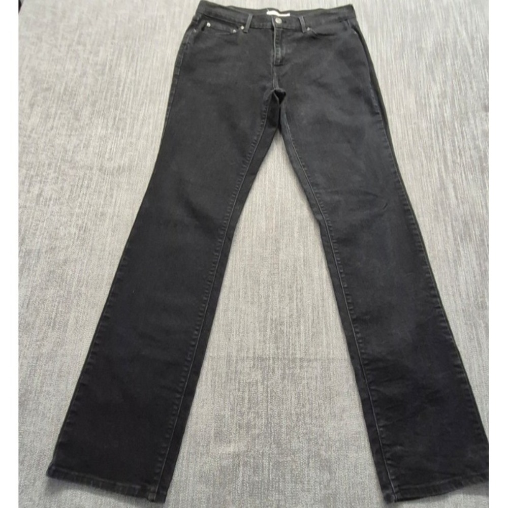 Levi's 505 women's black straight leg denim jeans size 10L (30x34) Cotton